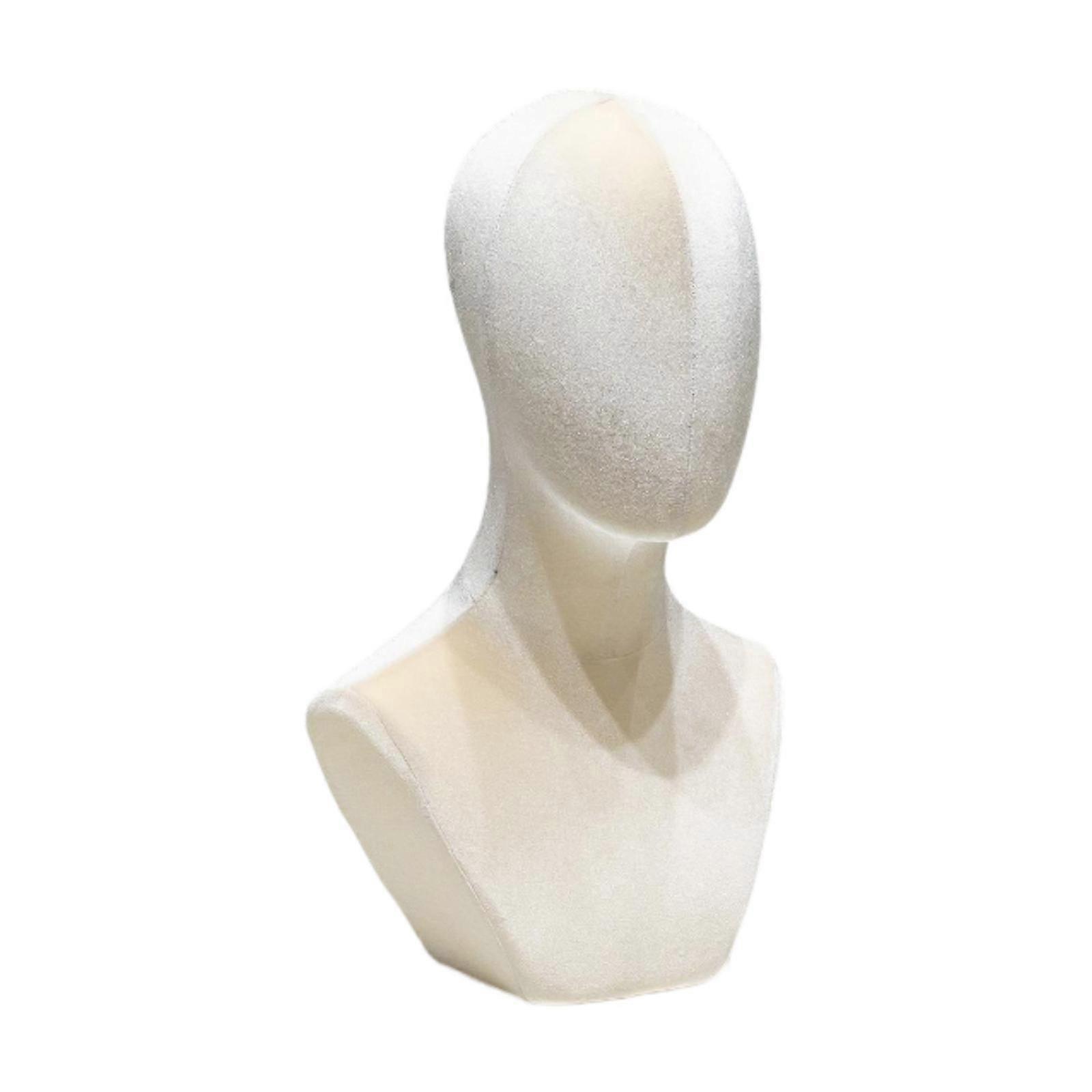 Wig Display Stand Versatile Mannequin Head Model for Hats Headband Headphone Beige