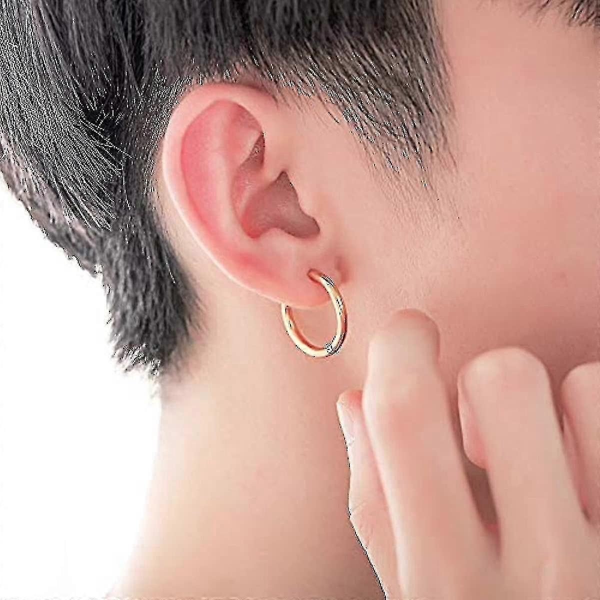 Orecchini A Cerchio Donna Titanio | Stiletti Oro E Argento | Eleganti E Ipoallergenici