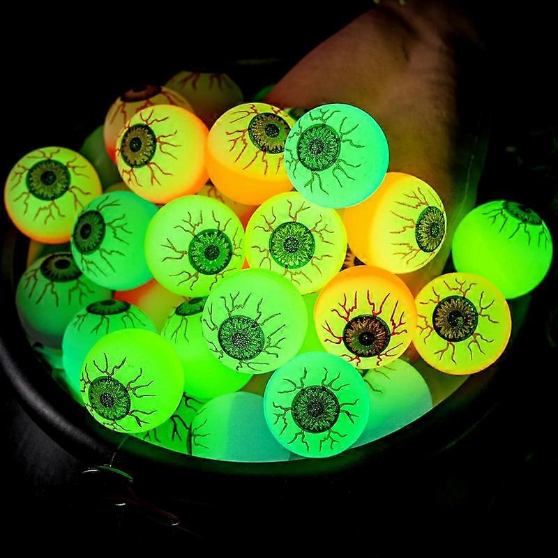 36 PCS Halloween Glow Eyeball Bouncy Ball, Glow in The Dark Bouncing Balls