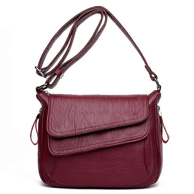 Dam Axelremsväska Multi Fickor Crossbody Handväska Läder Messenger Skolväska Designer Resor Arbetsväska
