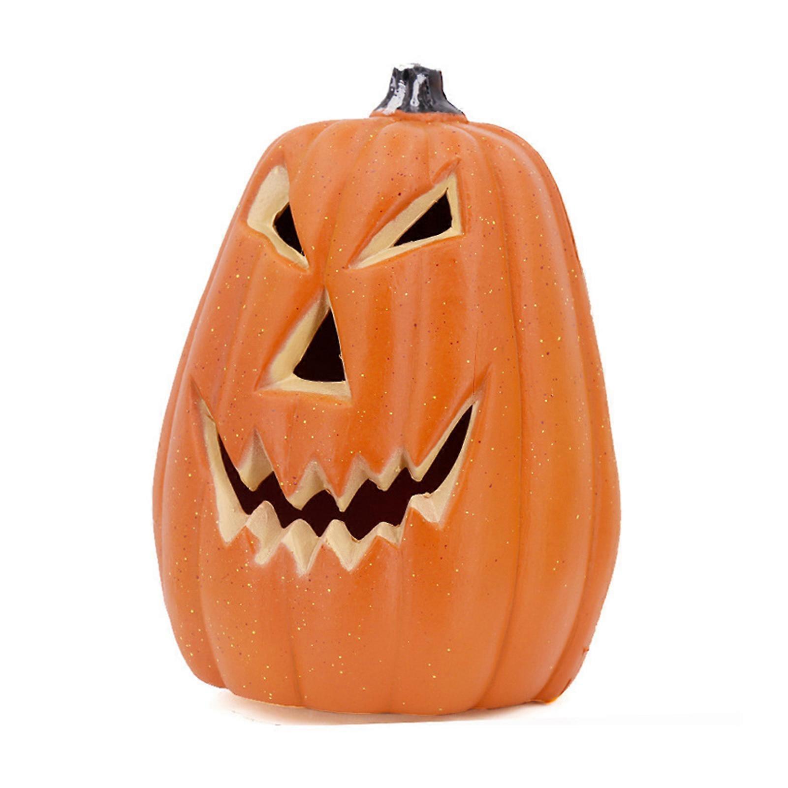 Pumpkins Decor with Led Light Artificial Yellow Carved Pumpkins Decoration Home Decor Accents