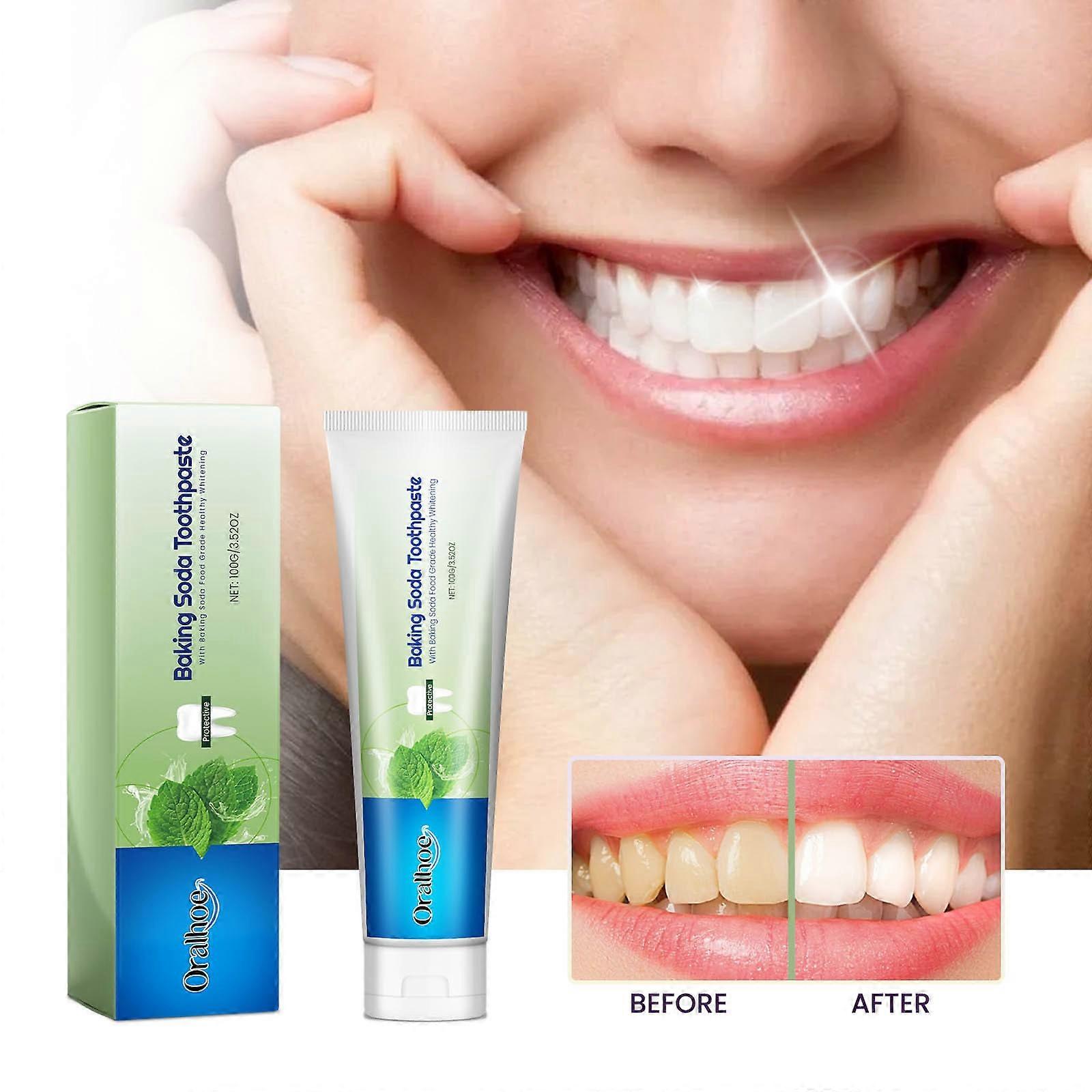 Natural Whitening Toothpaste Baking Toothpaste Peppermint Leaf Extract Sodium Phytate Peach Fruit Extract 5.5x16.3cm Effective 100mg
