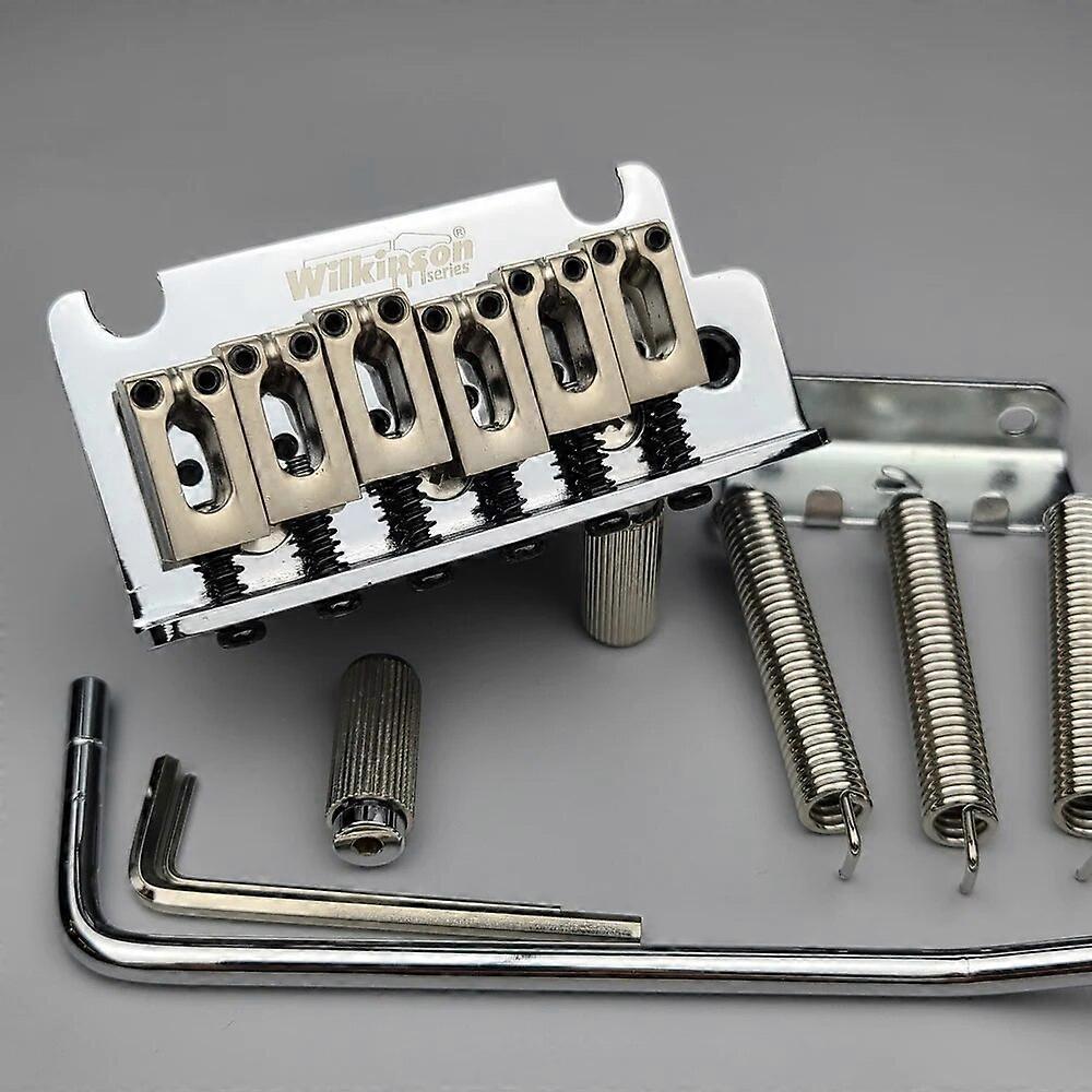 Wilkinson 2 post point Chrome Silver Double swing Elektrická kytara Tremolo System Bridge pro strat a suhr kytaru WOV06