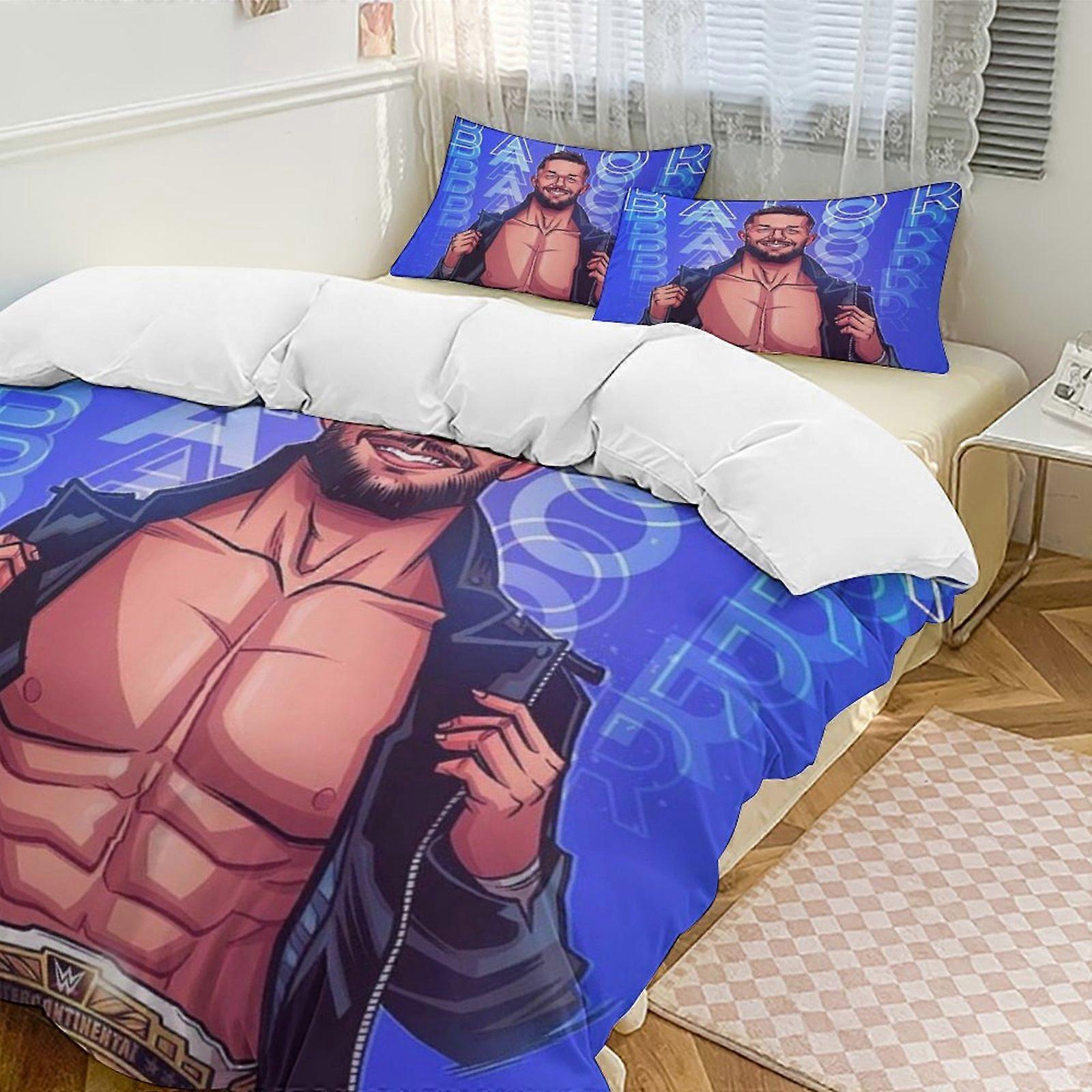 c910 WWE 2 Capa de Edredom de Cama Conjuntos de Cama de Microfibra Conjuntos de Edredom Leves de 3 Peças, 1 Capa de Edredom e 2 Fronhas para Crianças ee910