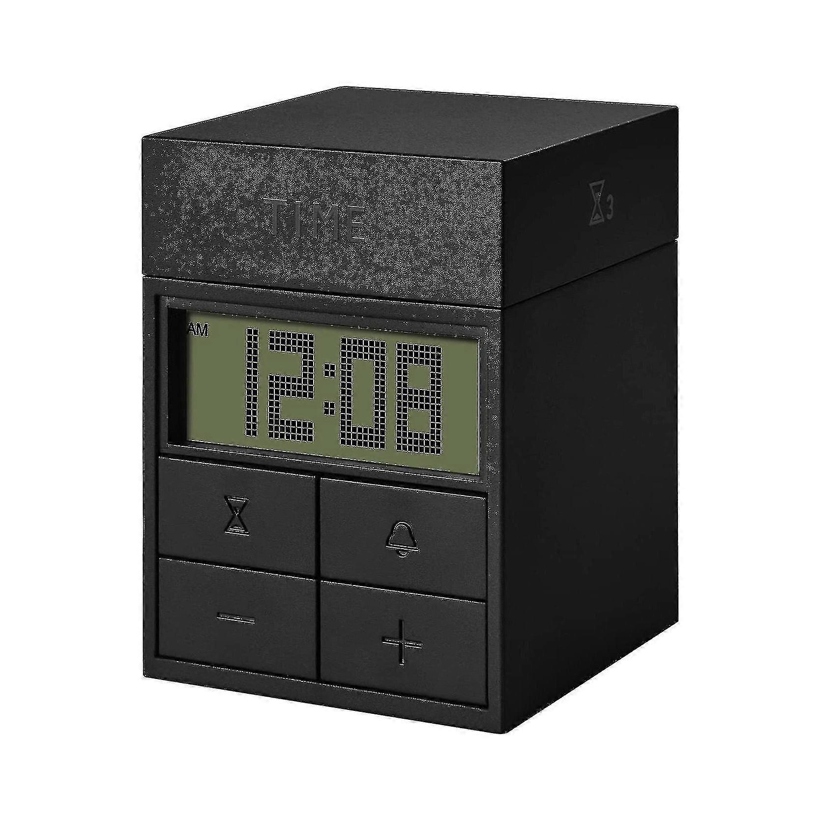 Cube Digital Timer Clock Silent Kitchen Kompatibel mit Kochen Kinder (schwarz)