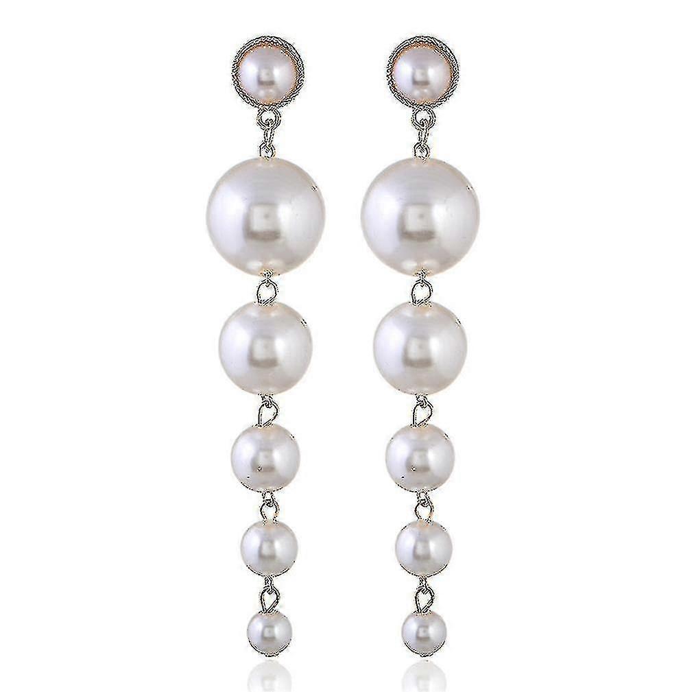 Long Earrings Pearl Tassel Alloy Ear Studs For Ball