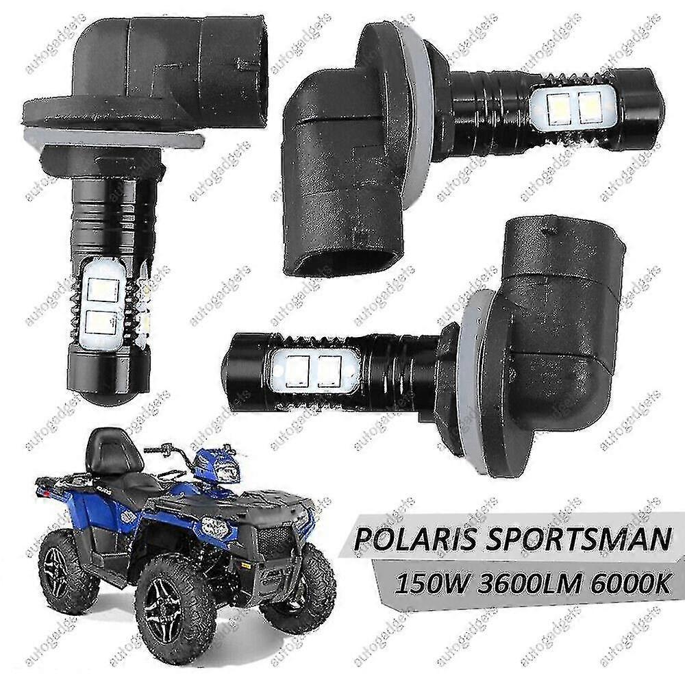3pcs Led Headlight Bulbs For Polaris Sportsman 850 800 700 500 6000k 150w 3600lm