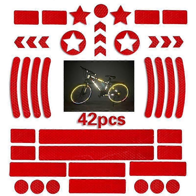 42Pcs Reflective Strips Stickers Waterproof Reflective Tape Outdoor Safety Warning Reflector Tape Self-Adhesive Sticker Tape