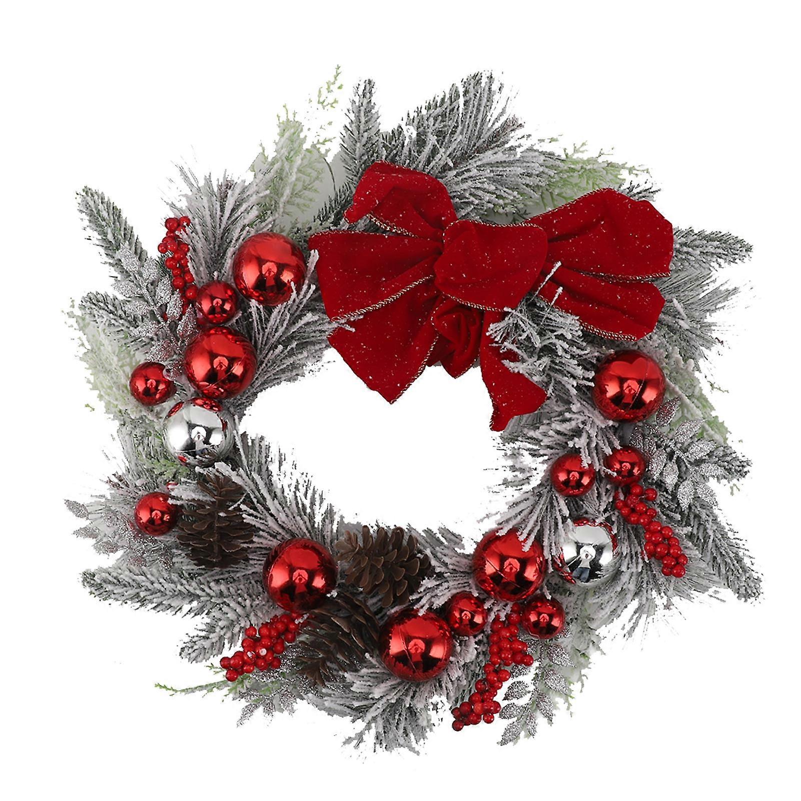 45 ס"מ 18 אינץ 'קישוטי זר חג המולד זר חג המולד מלאכותי לקישוט שולחן קיר הדלת