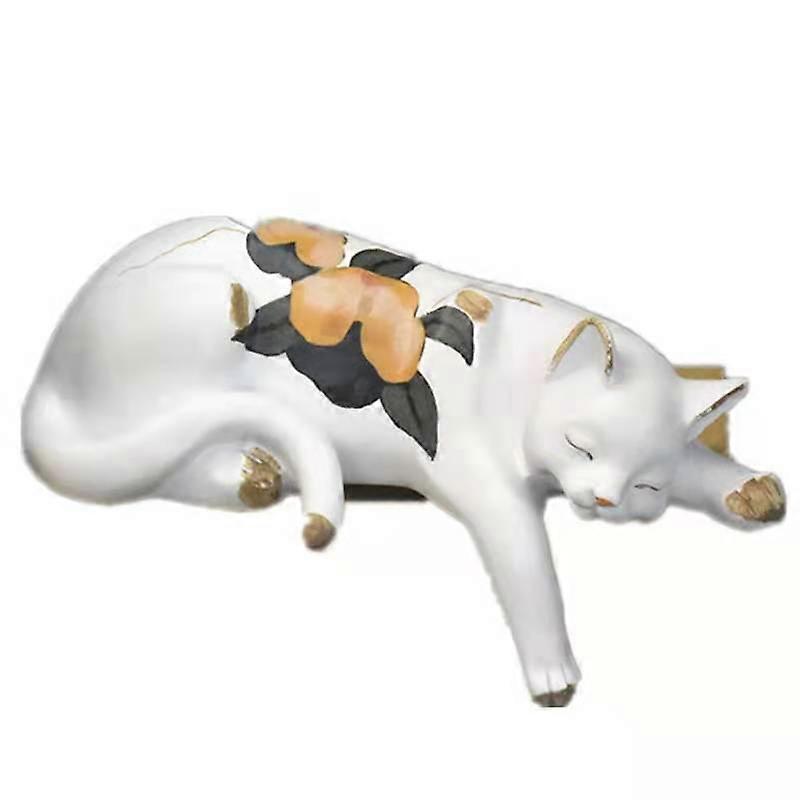 Adorable Sleeping Cat Garden Statue