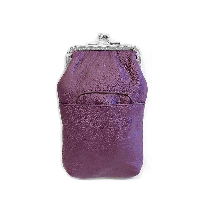 Deluxe Genuine Leather Cigarette and Lighter Case with Zipper Poc