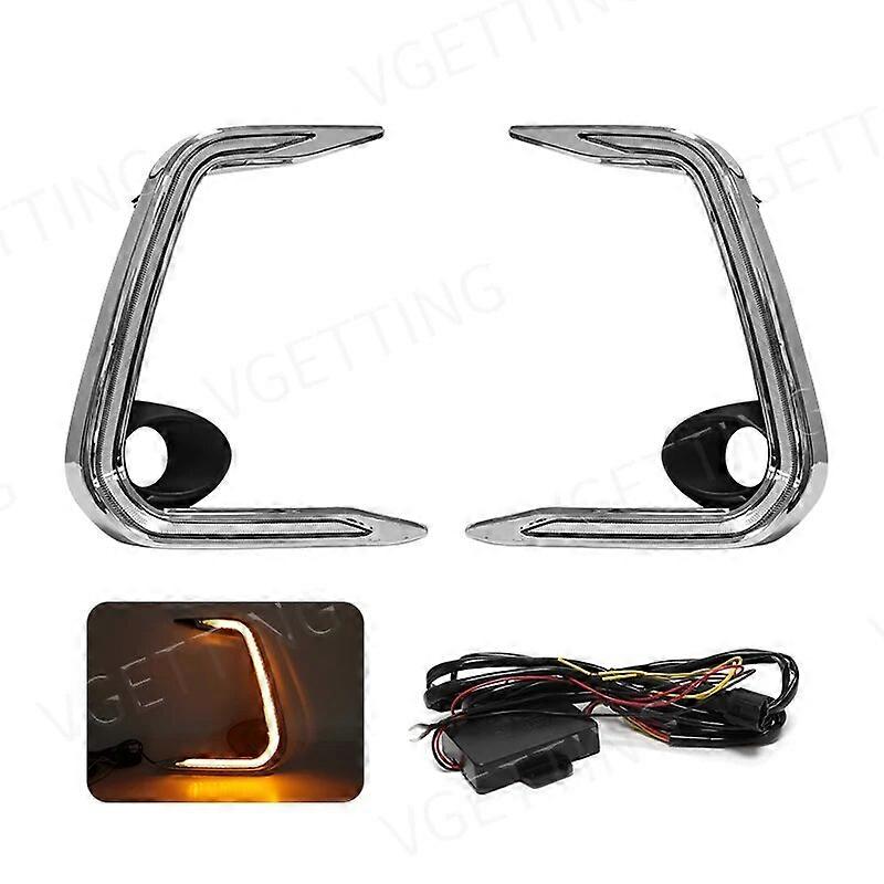 LED Daytime Running Lights For Toyota Corolla Sedan 2019 2020 2021 Front Bumper Fog Lamp Turn Signal With Wires Switch Relay