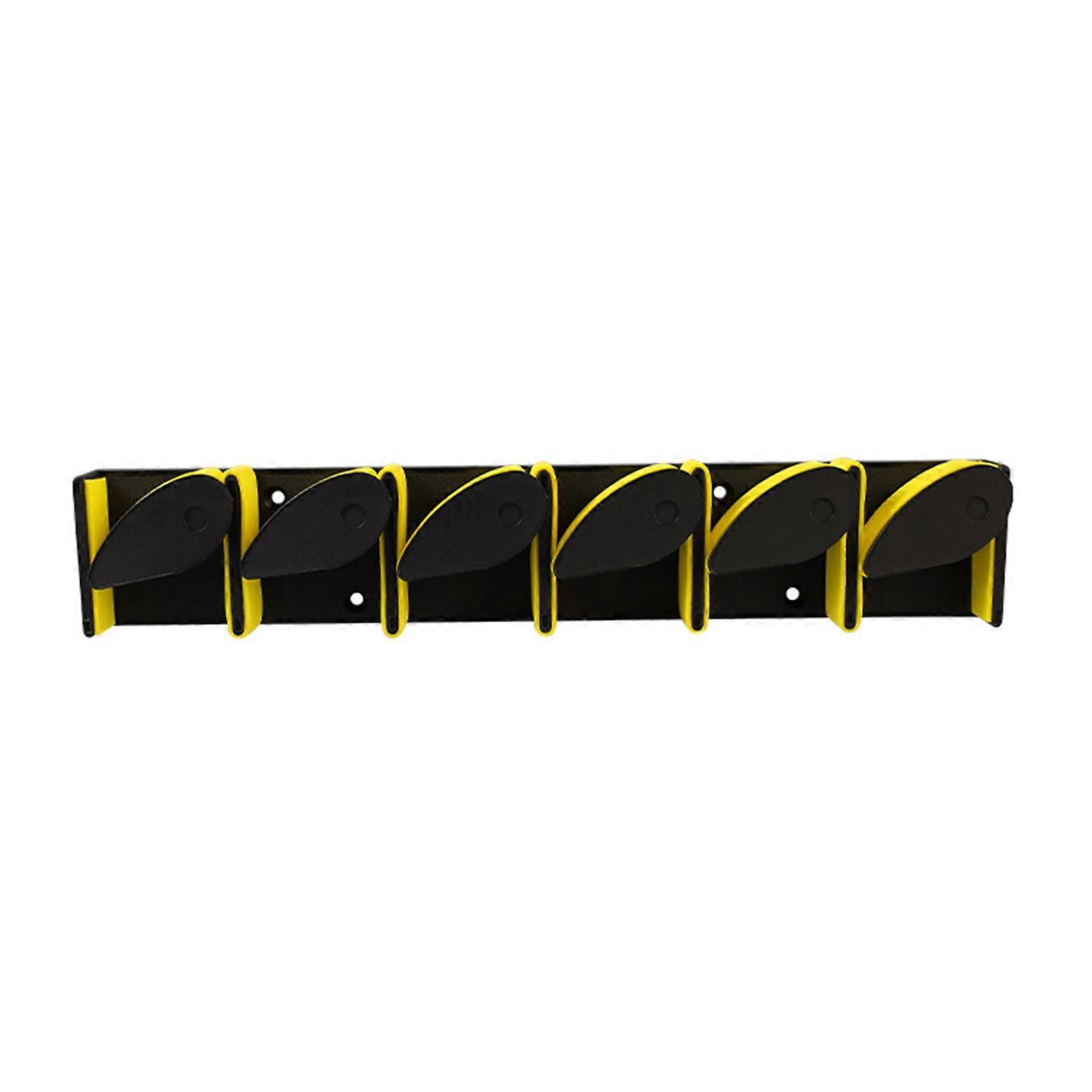 Fishing Rod Holder Quick Buckle 6 Compartments Punch-free Fishing Rod Rack Wall-Mounted Vertical Fishing Pole Rack Accessories Fishing Supplies KAESI