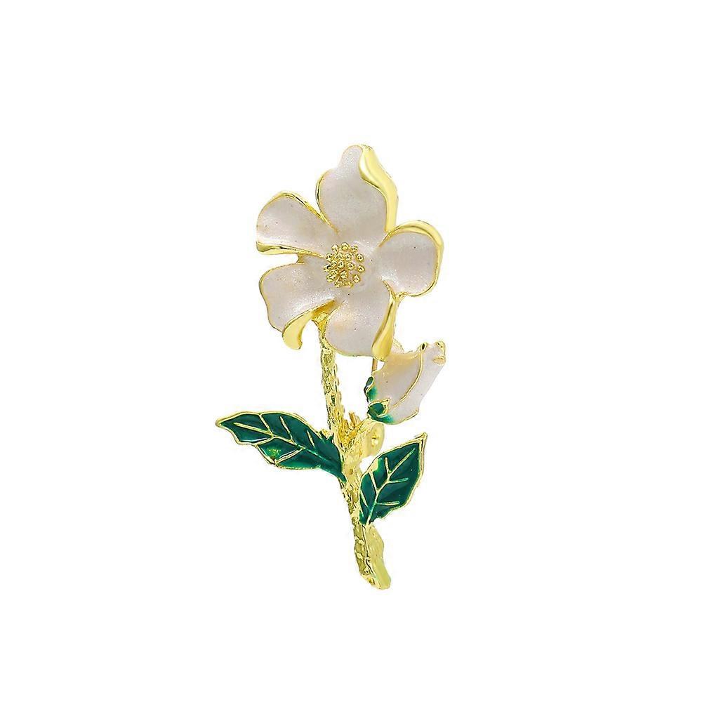 women's white flower brooch