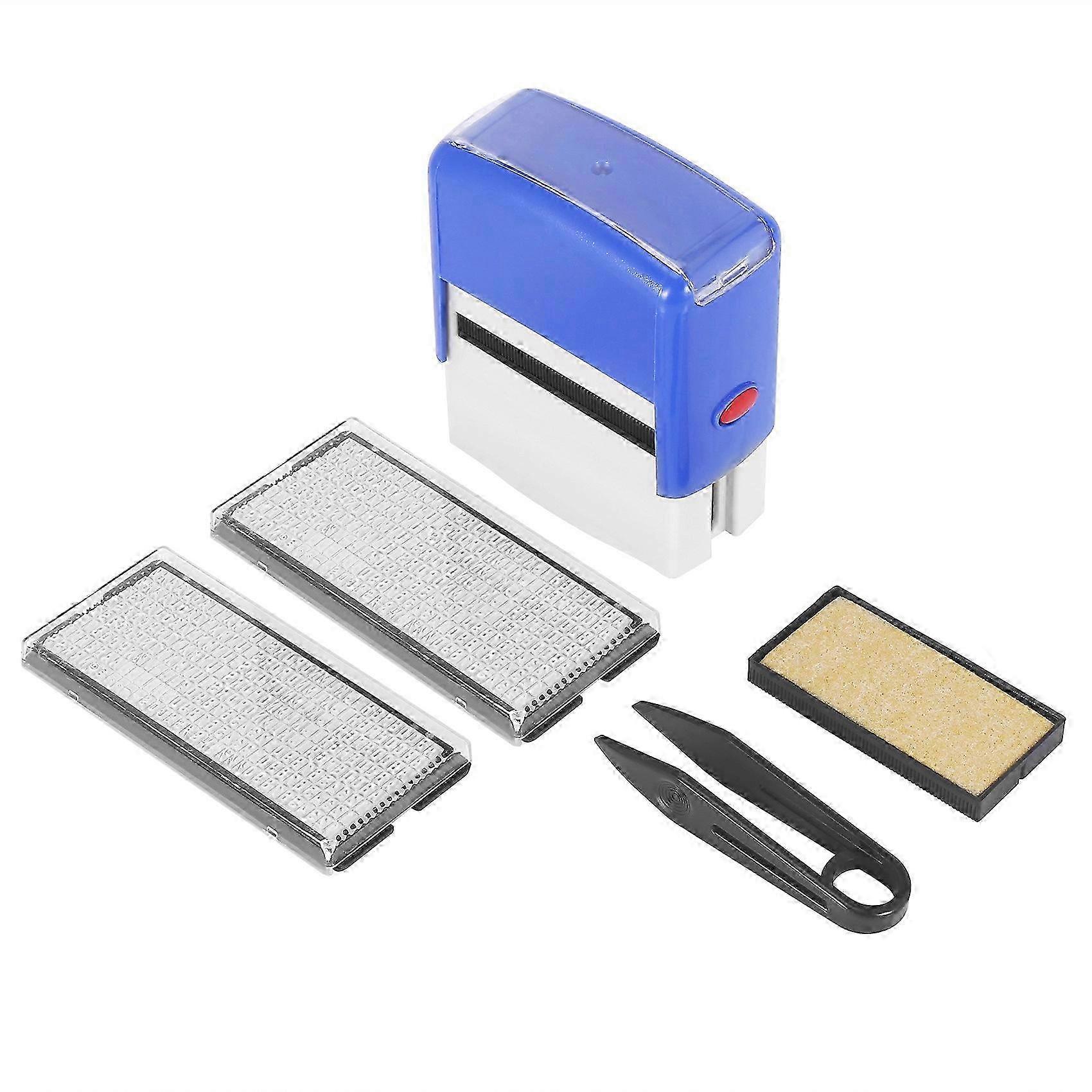 Self Inking Stamp Set Custom DIY Business Name Number Address Printing Rubber Stamp with Tweezers K