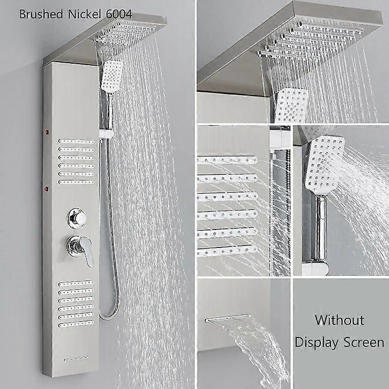 mattschwarze LED-Regenfall-Kopfbrause-Panel-LED-Massagedüsen Wasserfall-Badewannenauslauf Badezimmer-Duschsäulensystem Stil