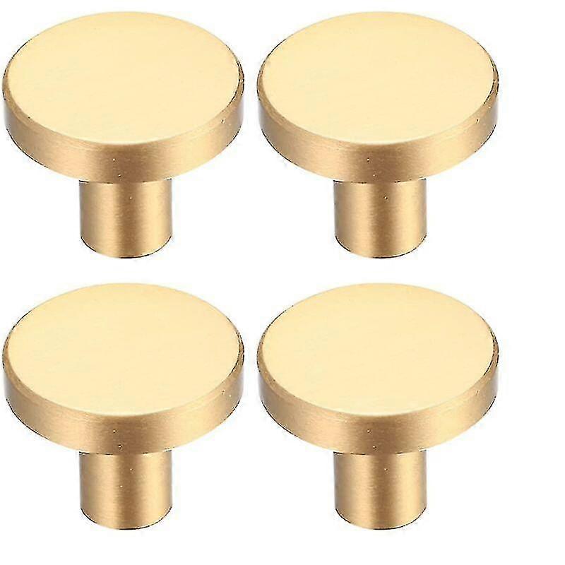 4 Pieces Drawer Knobs, Gold Furniture Knobs, Round Cabinet Knobs, Gold Brass Drawer Knobs, Kitchen Door Handles For Decor - 20 * 25 Mm