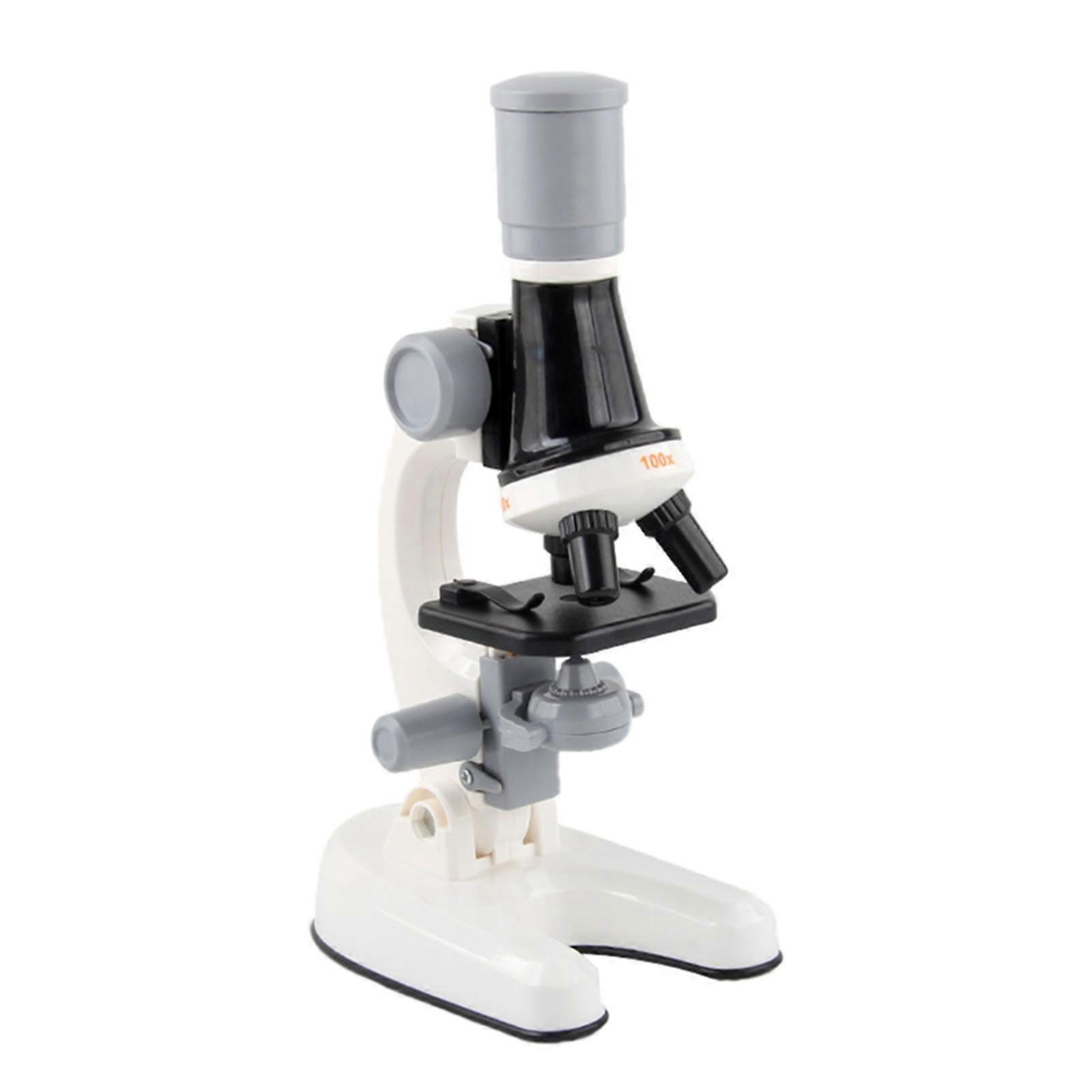 Kids Microscope Set 100x 400x 1200x Magnifications Angle Adjust Led Light Source Science Magnifier Toy
