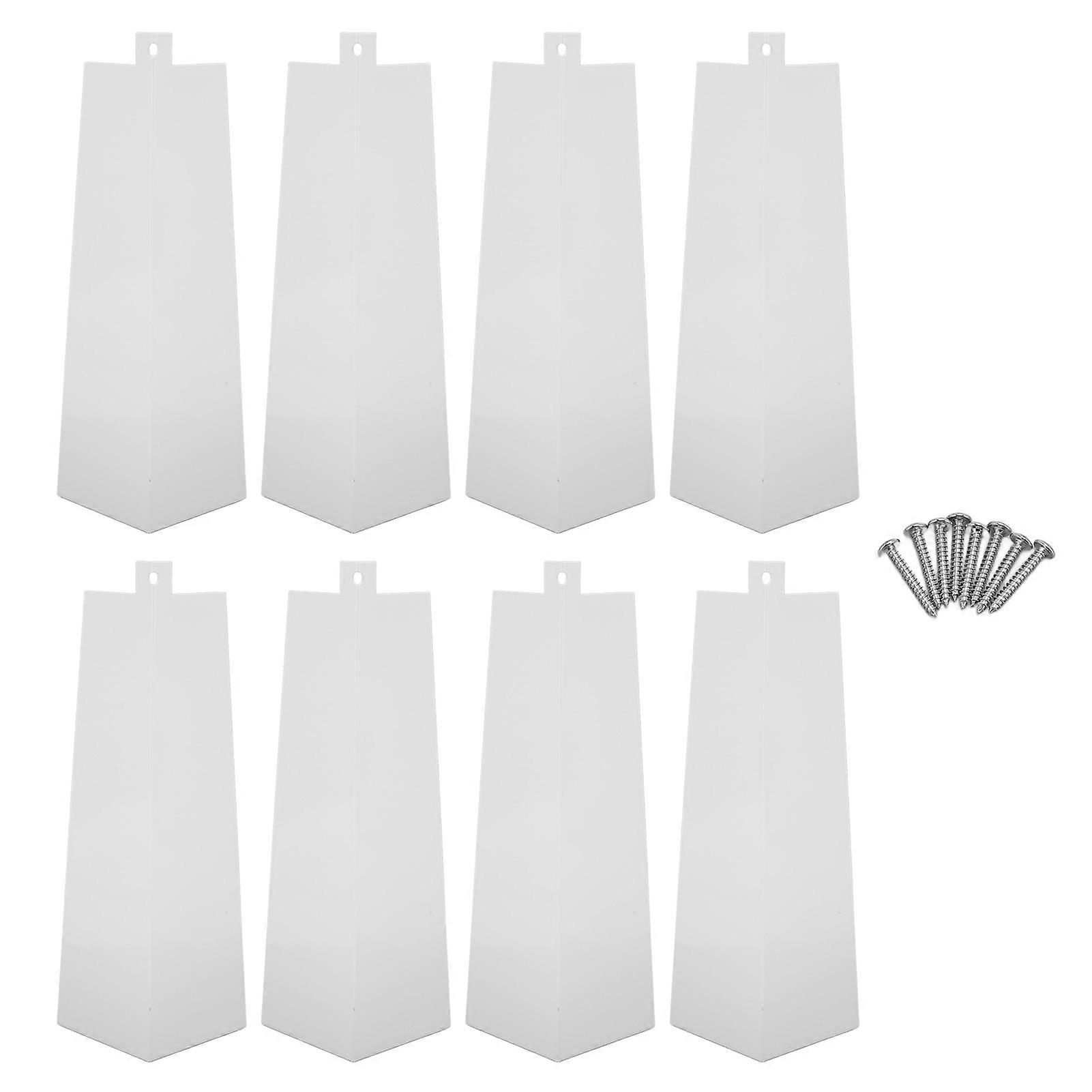 8PCS γωνίες παρακαμπτήριος αλουμινίου 8 ίντσα εξωτερική επένδυση γωνιών παρακαμπτήριος με βίδες για το εξωτερικό γωνιακό πρόγραμμα αισθητικής σπιτιών Λευκό (YMCAT)