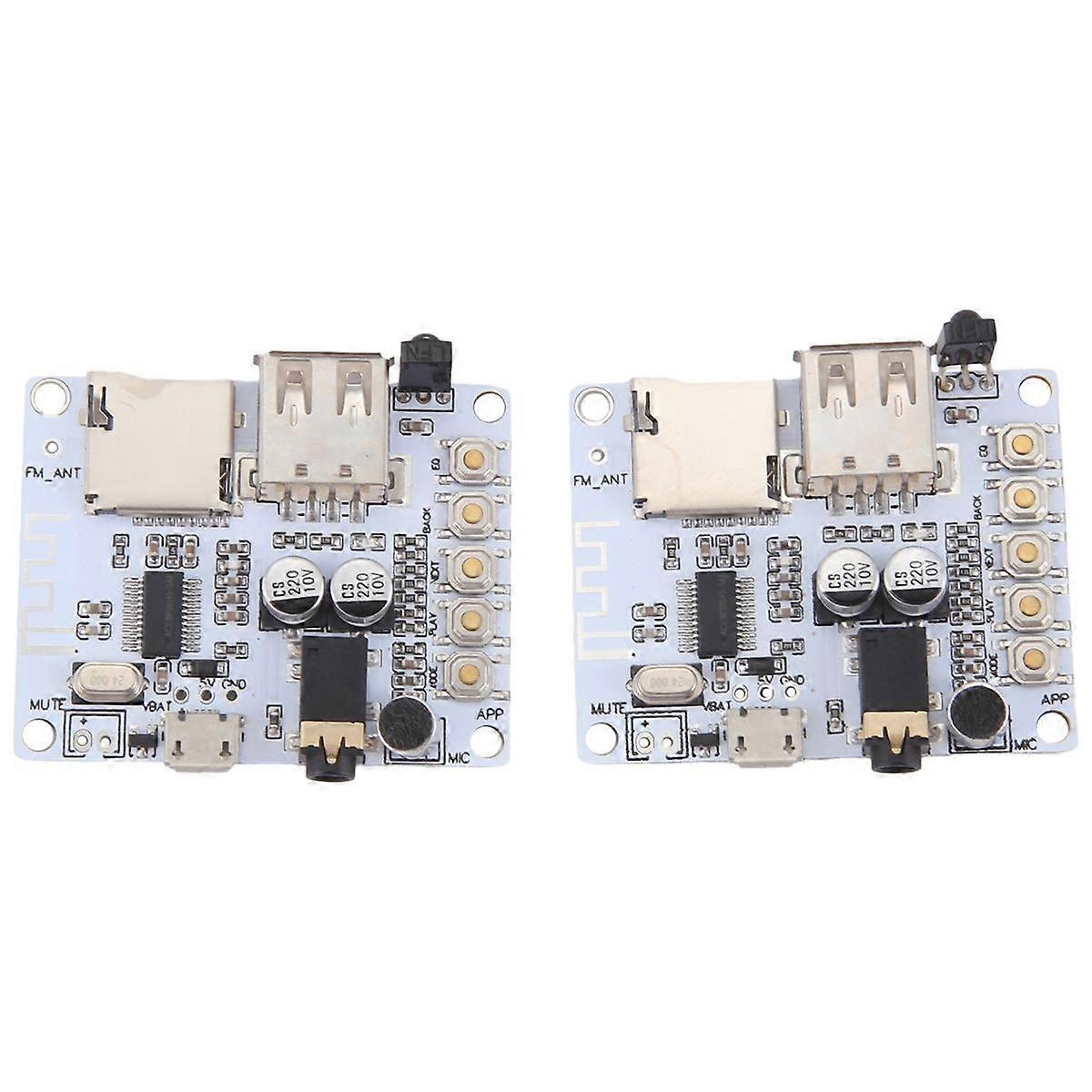 Lot de 2 modules récepteurs audio Bluetooth sans fil, amplificateur de haut-parleur sans perte pour voiture, module de carte Bluetooth 4.1 modifié