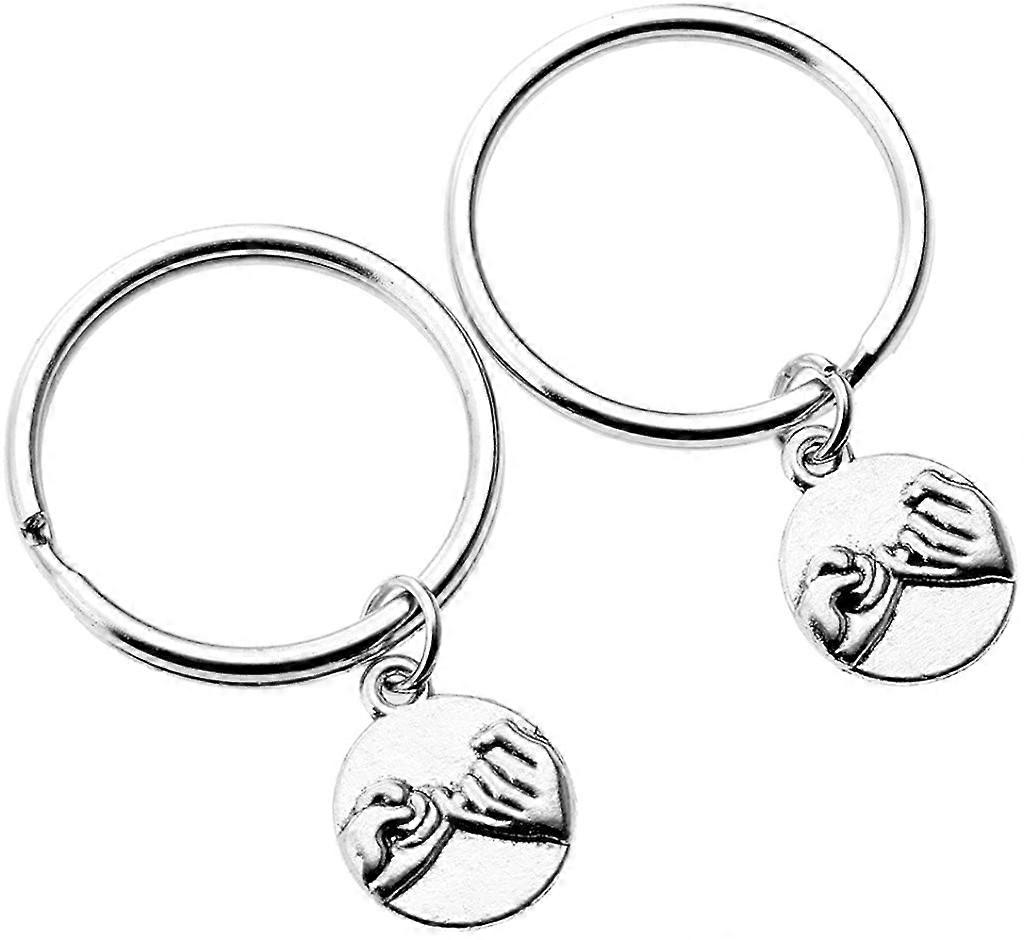 2PCS Couple Keychains Custom Engraving Promise Little Finger Partner Charm Friends Lovers Valentine's Day Gift