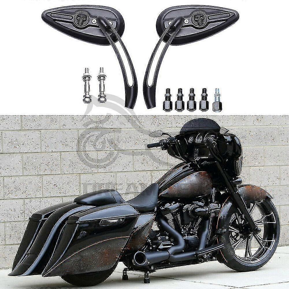 Qx Motorcycle Skull Teardrop Rearview Side Mirrors For Harley Street Glide Special Sportster 1200 883 Rear View Mirrors Accessories