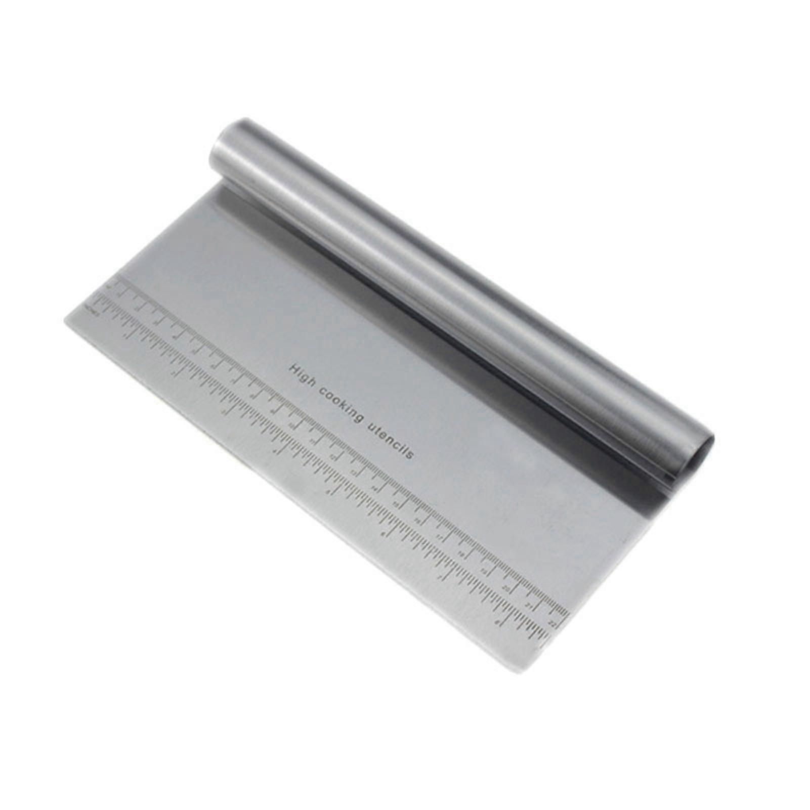 Dough Scraper Stainless Steel Cutter with Ergonomic Handle for Baking Bread and Cakes