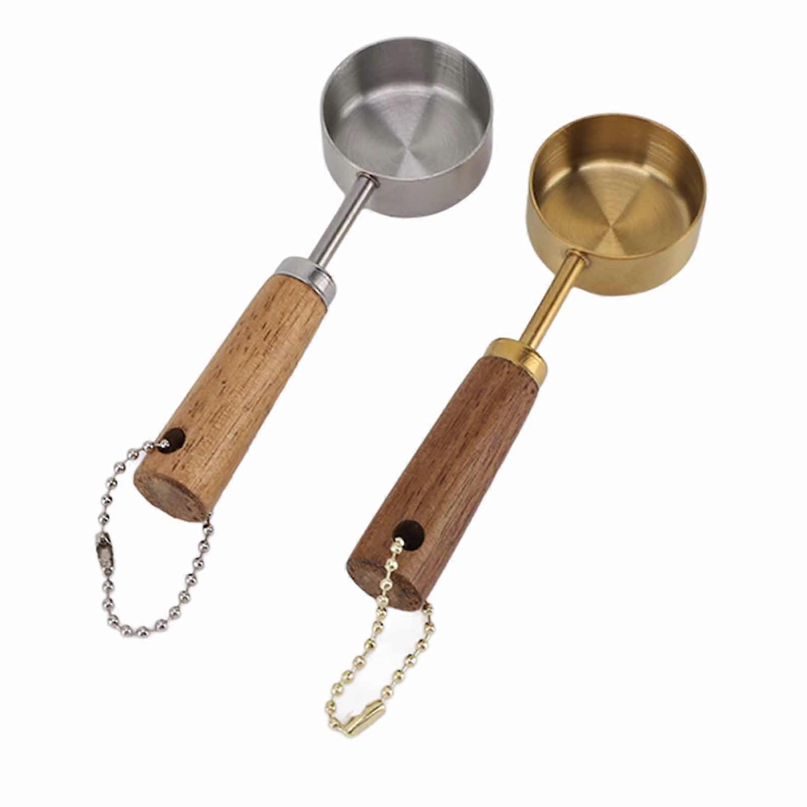 Measuring Spoons 14 ML with Solid Wood Handle for Accurate Liquid and Dry Ingredient Measurements