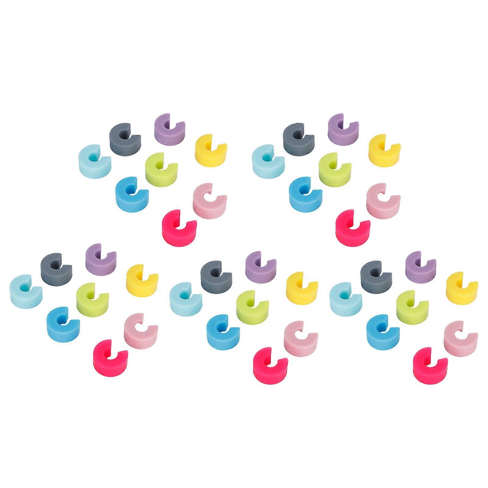 Silicone Wine Glass Drink Marker Set Party Bar Accessory 5 Tags