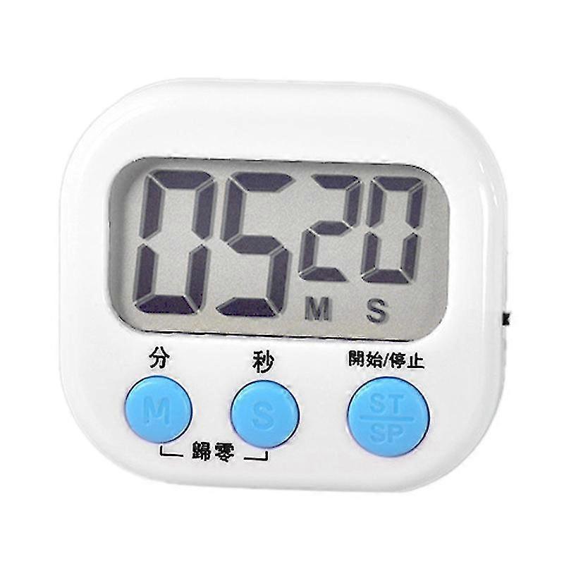 Digital Kitchen Timer Magnetic Stopwatch for Cooking Baking Sports - White