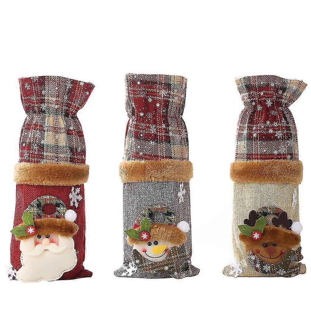 Julvinflaskskyddsset för jul, bröllop, födelsedag, semester, matbordsdekoration