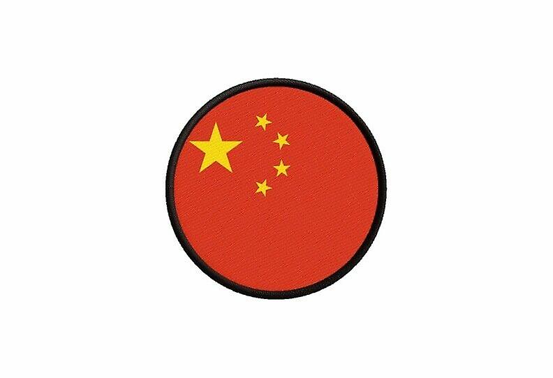 Patch ecusson chinese flag prints thermosticker round round round round