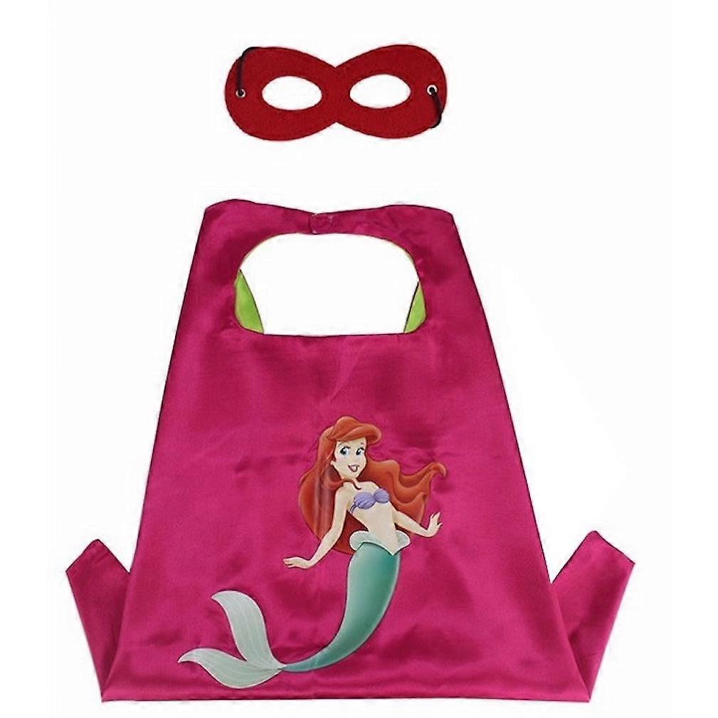2 Pcs Cosplay Mermaid Cloak Set Halloween Poncho and Eye Patch Dual Sided Costume for kids