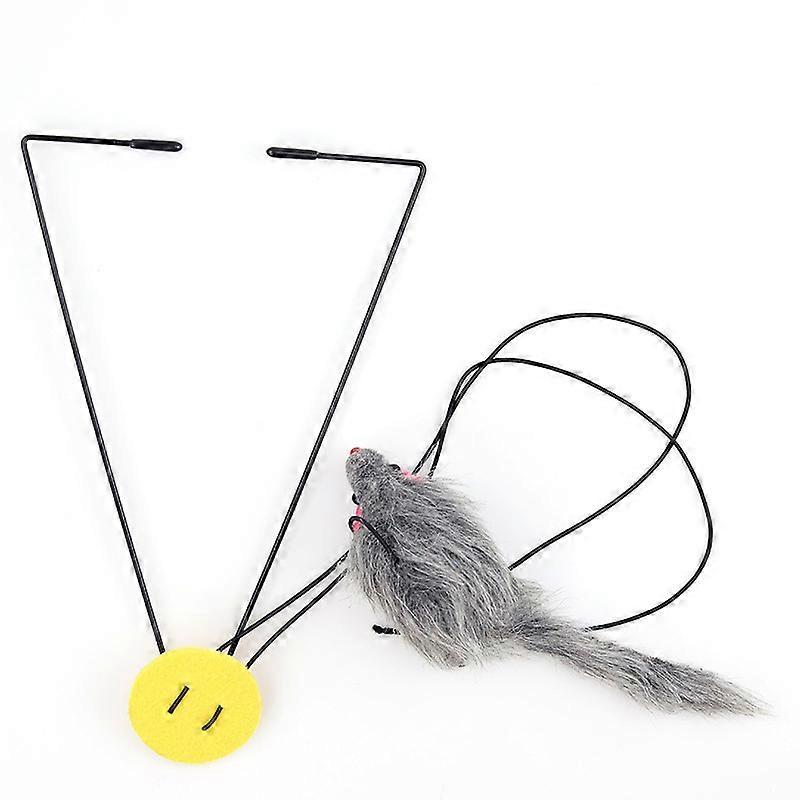Self-Play 3 Ways Hanging Door Cat Mouse Toys for Indoor Kittens, Interactive Cat Mouse Toys for Hunting Exercising Eliminating Boredom