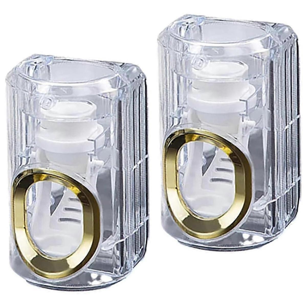 2Pcs Toothpaste Squeezer -Automatic Toothpaste Dispenser Wall Mounted, Pastetooth Paste Dispenser and Holder-A