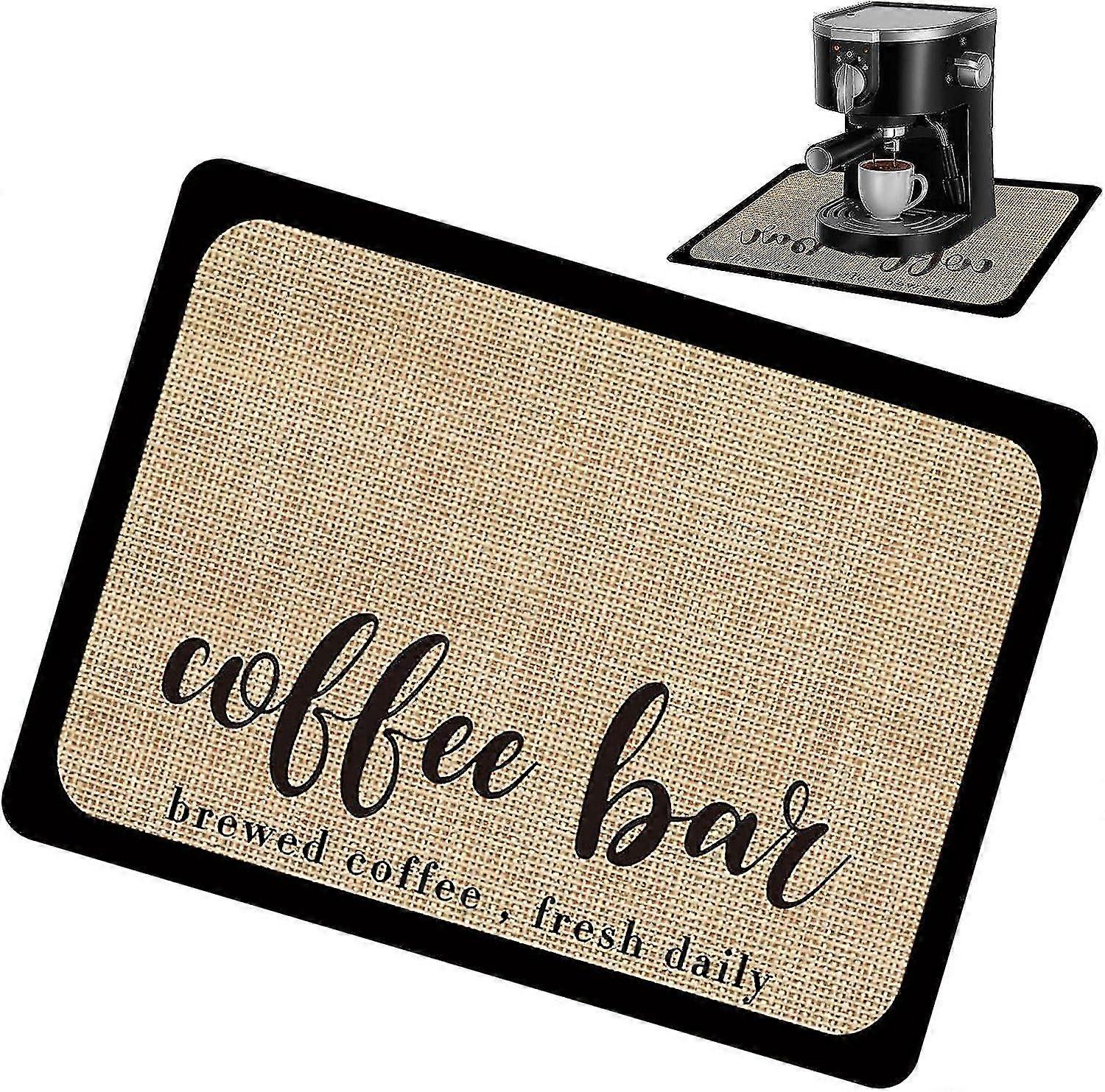 Coffee Bar Mat, Soft Pad For Under Coffee Machine Non-slip, Dish Drying Mat Coffee Accessories With Bottom Rubber Pattern Dish Drying Mat