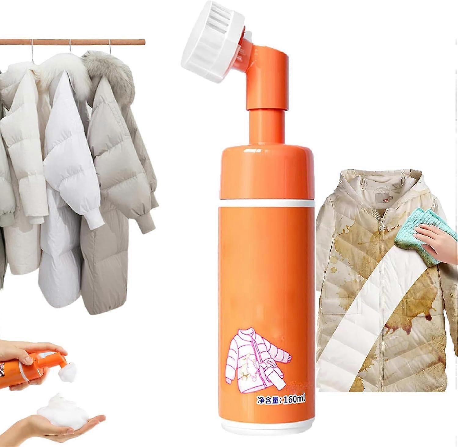 Down Jacket Dry Cleaning Agent, Down Jacket Dry Foam Cleaner, with Brush Head