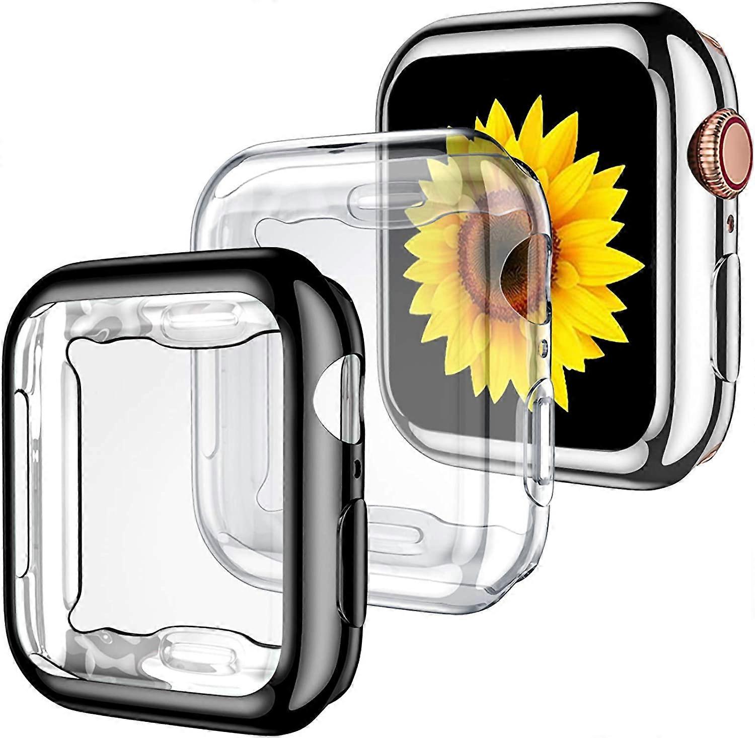 for Apple Watch Case 40mm Series 4 Series 5 with Screen Protector, 3 Pack Soft TPU Ultra-Thin Cover All-Around Protective Case for iWatch Series 4 40m