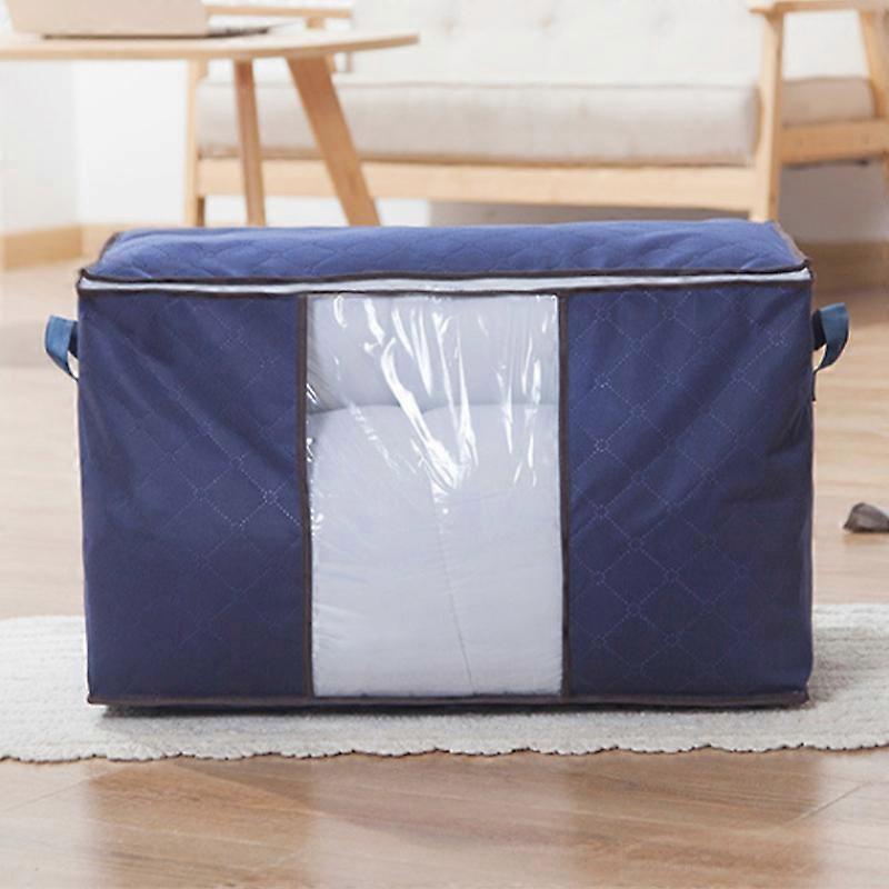 Storage Bag Large Clothes Storage with Reinforced Handle and Sturdy Zipper Made of Thick Fabric,Blue, 1 Pcs, Vertical Style48 X 48 X 30 Cm