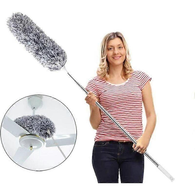 Feather Feather, Microfiber Stretch, Long Pole Extension Scratch Resistant, Washable, Cleaning High Ceiling Fans, Blinds, Cobweb