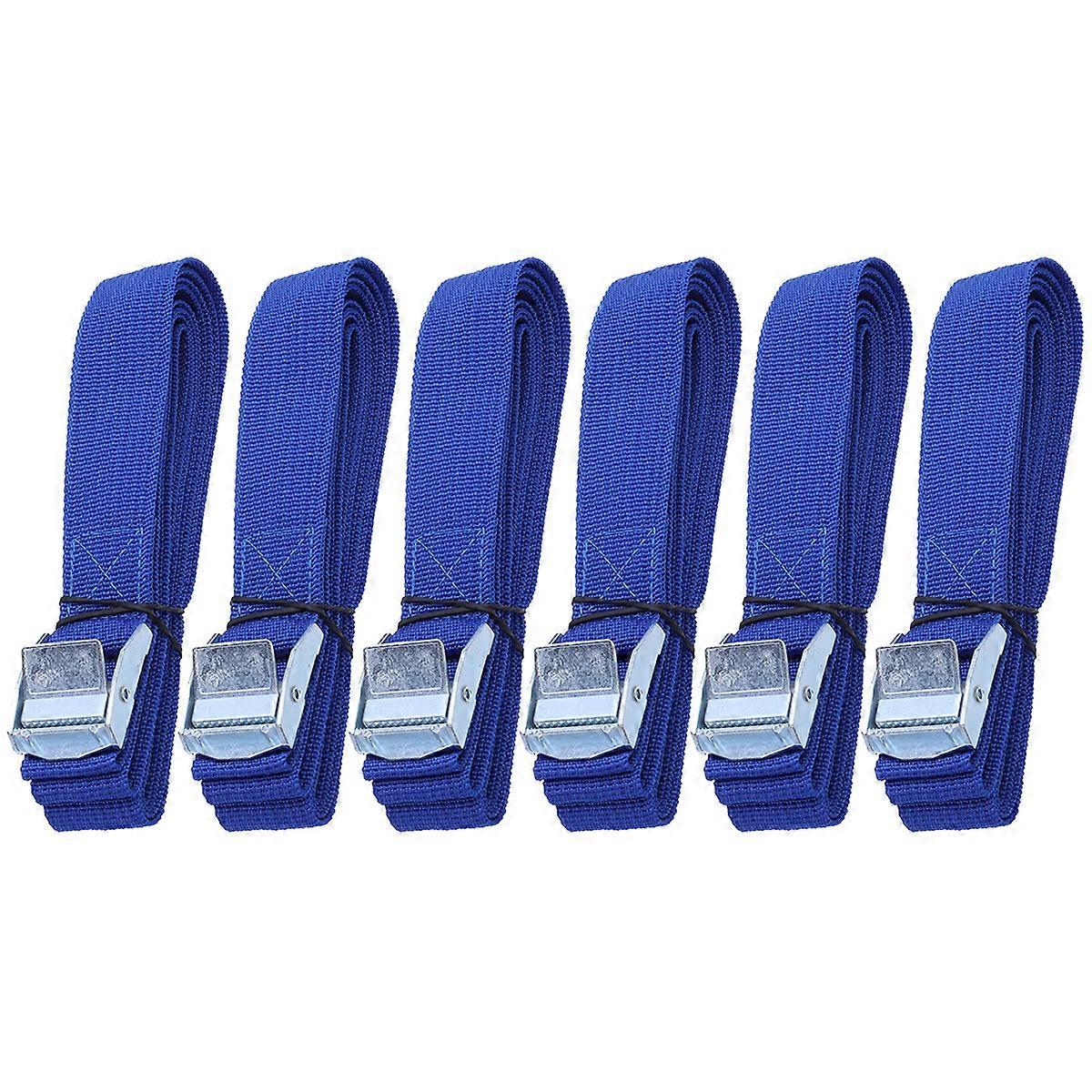 6PCS Polyester Quick Release Lashing with Buckle Tying Straps for Cargo Tie Down Car Roof Rack Luggage Kayak Carrier Moving Canoe Hammock (Blue)