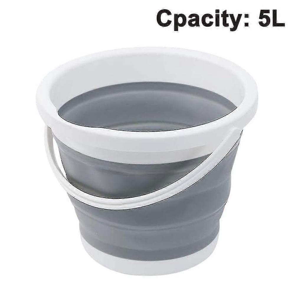 Collapsible Bucket With Handle Foldable Beach Toys Container, 5l /10l Folding , Small Plastic Buckets Compatible With Cleaning, Gardening, Bac