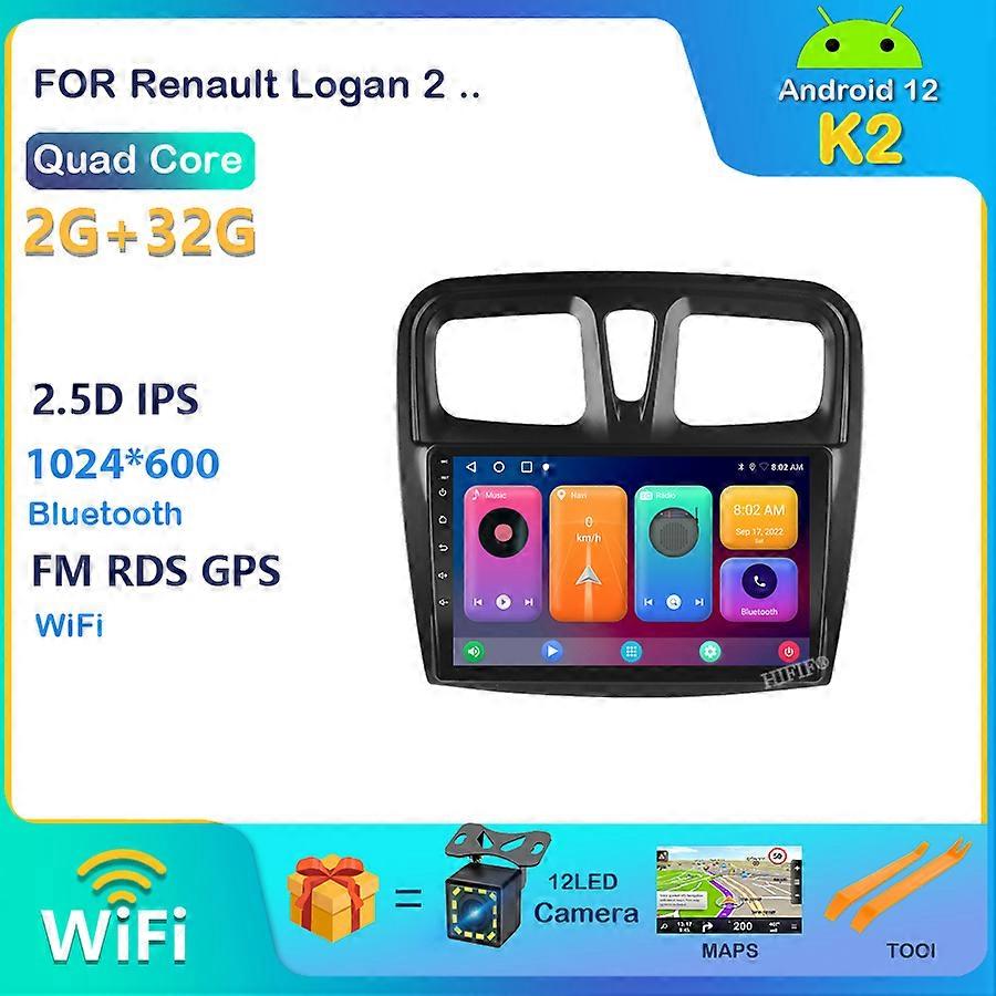 4+64 For Renault Logan 2 2012 - 2019 Sandero 2 2014 - 2019 Car Radio Multimedia Video Player Navigation GPS Android No 2din