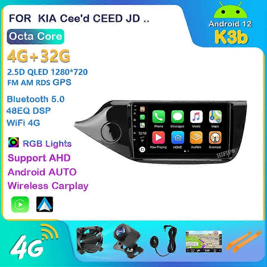 Carplay 9" Android 12 Car Radio for KIA Cee'd CEED JD 2012 2013 2014 - 2018 Multimedia Player Navigation GPS 2 Din DVD Head Unit