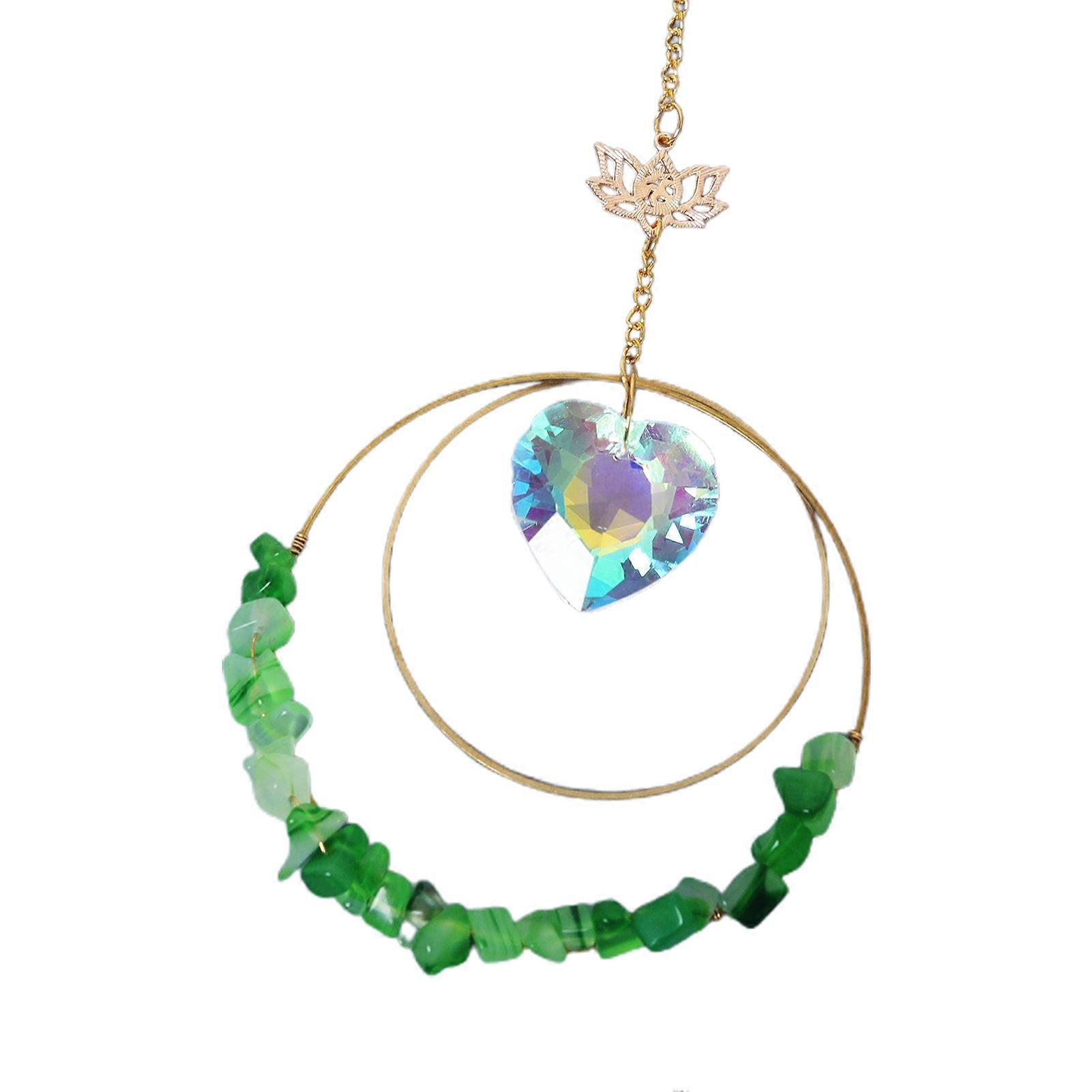 Sun Catcher Exquisite Reflective Faux Crystal Double Ring Lotus Prism Rainbow Maker for Garden
