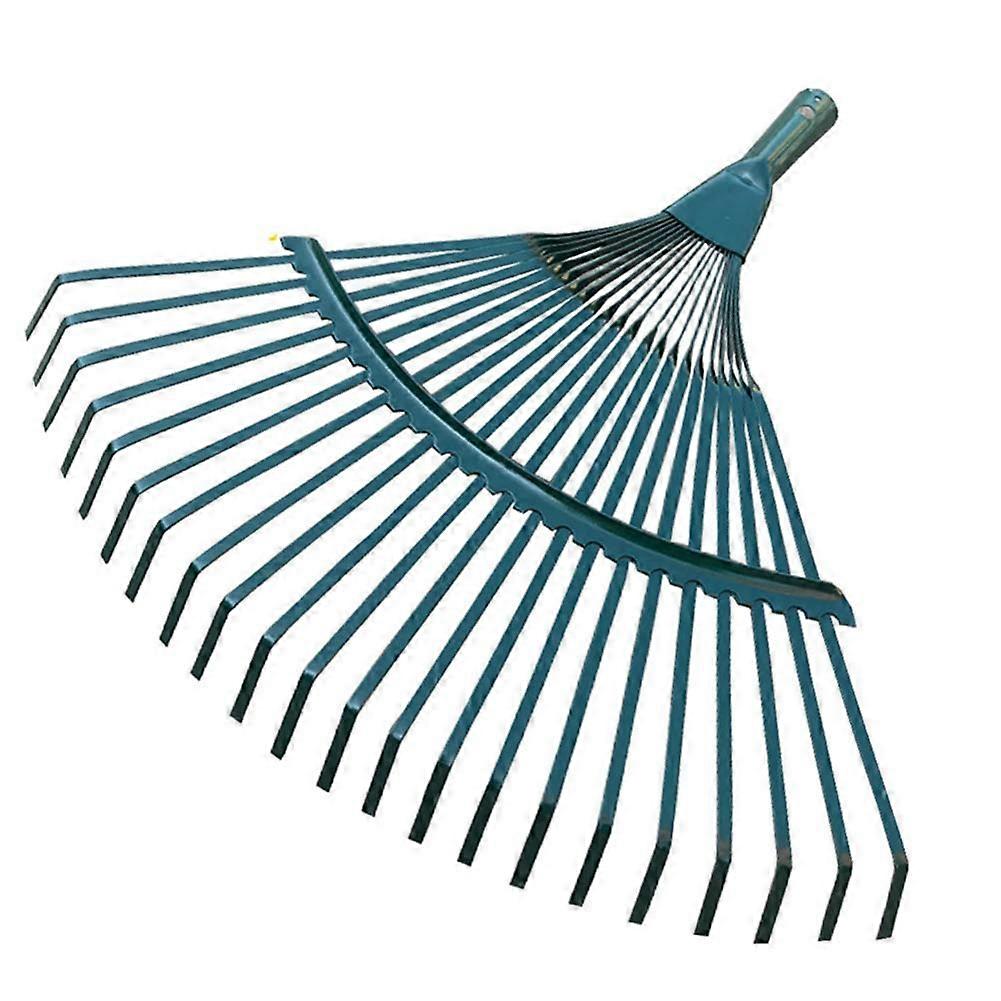 Metal Broom - Large Lawn Rake - Garden Tool - 22 Teeth - Flat Head