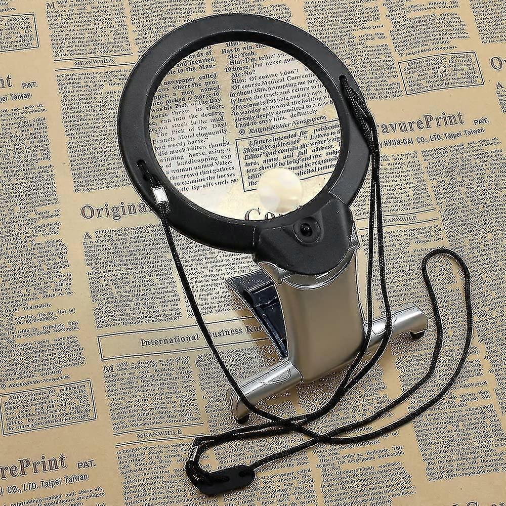 2 In 1 Magnifier 2x 6x Hand-free Magnifying Glass For Reading Close Work Crafts Inspection Needlework