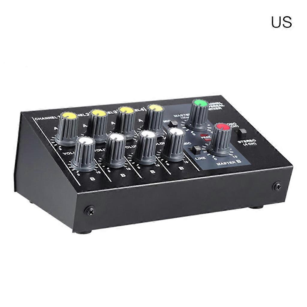 Black Mixing Console Channel Volume (1 -4)A,B Digital Mixer US/EU Plug
