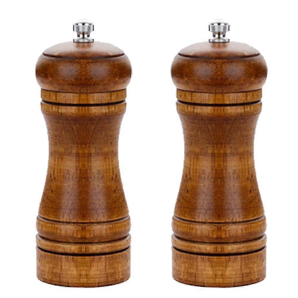 2pcs Wood Salt And Pepper Grinder Pepper Mill And