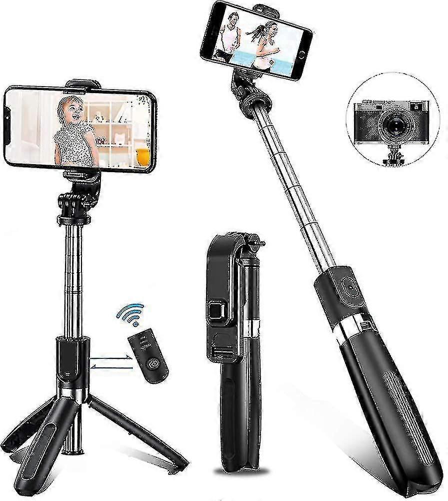 自分撮りスティック三脚Bluetooth、3 in 1携帯電話三脚ワイヤレス、リモートコントロール360回転用Goproアクションカメラとスマートフォン用/銀河
